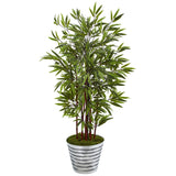 57” Bamboo Artificial Tree in Decorative Tin Bucket
