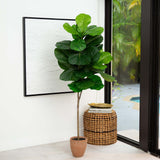 6’ Artificial Giant Leaf Fiddle Leaf Fig Tree in Decorative Planter with Real Touch Leaves