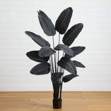 6' Artificial Halloween Black Traveler's Palm Tree
