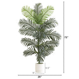 6’ Artificial Paradise Palm with White Decorative Planter