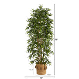 6' Bamboo Artificial Tree with 1024 Bendable Branches in Handmade Natural Jute Planter with Tassels