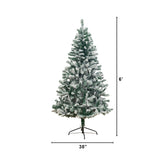 6' Flocked West Virginia Fir Artificial Christmas Tree