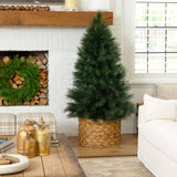 6' Artificial Green Pampas Grass Christmas Tree