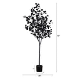 6' Artificial Halloween Black Eucalyptus Tree