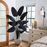 6' Artificial Halloween Black Traveler's Palm Tree