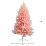 6' Artificial Pink Pampas Grass Christmas Tree