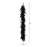 6' Artificial Real Touch Halloween Black Norfolk Island Pine Garland with Natural Look