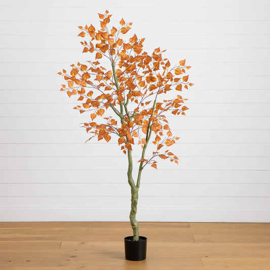 6' Autumn Birch Leaf Artificial Fall Tree