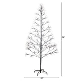 6' Pre-Lit Artificial Halloween Black Starburst Tree with 1680 Fairy Warm White LED Lights