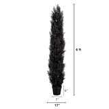 6' UV Resistant Artificial Halloween Black Cedar Tree (Indoor/Outdoor)