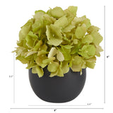 6” Hydrangea Artificial Arrangement in Decorative Vase