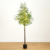 6’ Lighted Artificial Olive Tree with 300 Warm White LED Lights