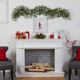 6' North Carolina Pine Artificial Christmas Garland with 30 Warm White LED Lights and Pinecones