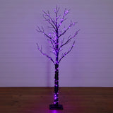 6'  Pre-Lit Artificial Halloween Twig Tree with 480 Orange & Purple LED Lights