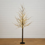 6’ Pre-Lit Artificial Twig Tree with 480 Warm White LED Lights