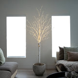 6’ Pre-Lit Artificial White Birch Tree with 400 Color Changing LED Lights