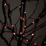 6’ Pre-Lit Halloween Deluxe Black Twig Artificial Tree with 156 Orange & Purple LED Lights
