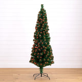 6' Slim Pre-Lit Fiber Optic Artificial Christmas Tree with 282 Colorful LED Lights