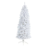 6’ Slim White Artificial Christmas Tree with 743 Bendable Branches