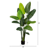 6’ UV Resistant Artificial Traveler's Palm Tree (Indoor/Outdoor)
