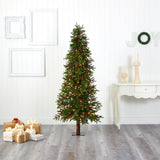 6' Victoria Fir Artificial Christmas Tree with 250 Multi-Color (Multifunction) LED Lights, Berries and 415 Bendable Branches