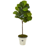 61” Fiddle Leaf Artificial Tree in Planter (Real Touch)