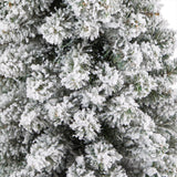62” Flocked Pencil Artificial Christmas Tree with 200 Clear Lights and 318 Bendable Branches in Charcoal Urn