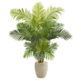62” Hawaii Palm Artificial Tree in Sand Colored Planter