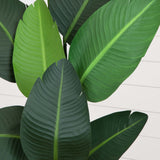 63” Traveler's Palm Artificial Tree in White Planter