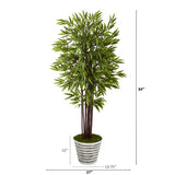 64” Bamboo Artificial Tree in Decorative Tin Bucket