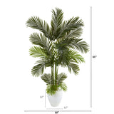 65” Areca Palm Artificial Tree in White Planter