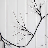 6.5' Pre-Lit Artificial Halloween Black Twig Garland with 48 Purple LED Lights