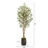 6.5’ Olive Artificial Tree in Ribbed Metal Planter