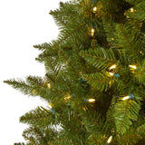6.5' Vermont Spruce Artificial Christmas Tree with 450 Warm White (Multifunction) LED Lights with Instant Connect Technology and 984 Bendable Branches