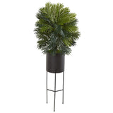 66” Areca Palm Artificial Plant in Stand Black Planter