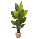 69” Bird of Paradise Artificial Plant in Sandstone Planter (Real Touch)
