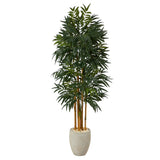 69” Phoenix Palm Artificial tree in White Planter with Stand