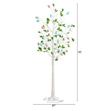 6' Pre-Lit Artificial Blooming Easter Egg Twig Tree with 24 Warm White LED Lights