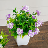7” Artificial Mini Flowering Potted Plants - Set of 4