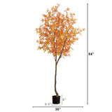 7’ Autumn Maple Artificial Fall Tree