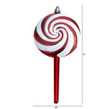 7” Candy Cane Lollipop Holiday Deluxe Christmas Shatterproof Ornament Set of 4