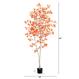 7' Autumn Paper Birch Artificial Fall Tree