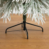 7' Flocked Down Swept Artificial Christmas Tree with 300 LED Lights