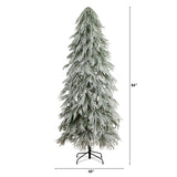7' Flocked Down Swept Artificial Christmas Tree with 300 LED Lights