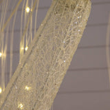 7' Pre-Lit Artificial White Willow Christmas Tree with 400 Cool White LED Light