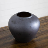 7" Black Round Urn Vase
