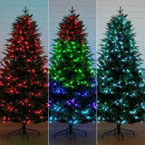 7’ Pre-Lit Artificial Edmonton Fir Light Show Memory Shape Christmas Tree with Instant Connect Technology and 460 Color Changing LED Lights