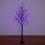 7' Pre-Lit Halloween Minimalist Twig Artificial Fall Tree with 400 Orange & Purple LED Lights