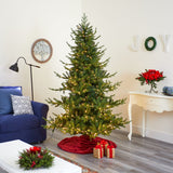 7’ Swedish Fir Artificial Christmas Tree with 500 Warm White LED Lights and 1291 Bendable Branches