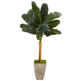 70” Banana Artificial Tree in Country White Planter